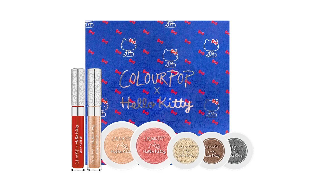 Косметика hello. Colourpop с Хелло Китти. Косметика hello Kitty тени. Коллекция косметики Colourpop hello Kitty. Палетка Color Pop hello Kitty Coco cutie.