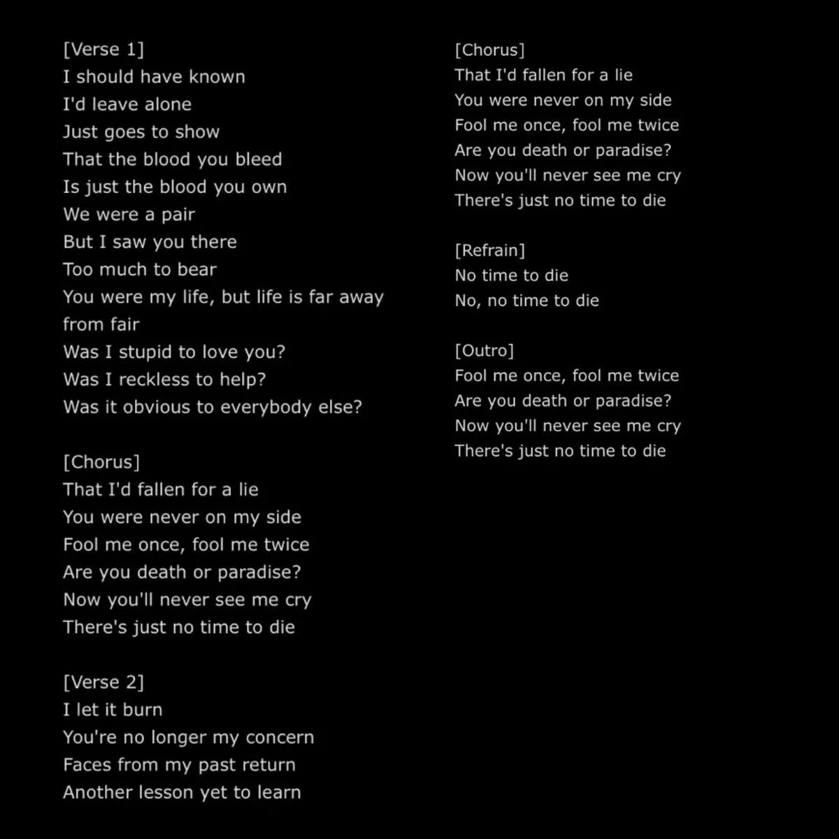 You were just like me. No time to die текст. No time to die Billie текст. Билли Айлиш no time to die текст. Текст песни no time to die Billie Eilish.