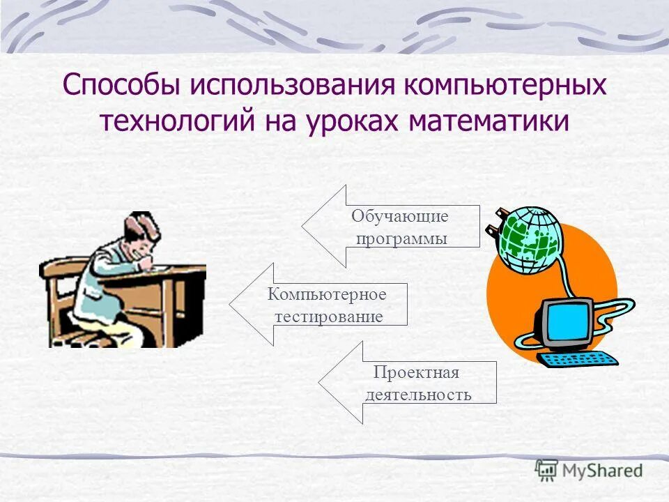 Образовательные технологии на уроке математики. Способы использования компьютера. Информационные технологии на уроках математики. Технологии на уроках математики. Компьютерные технологии на уроках.