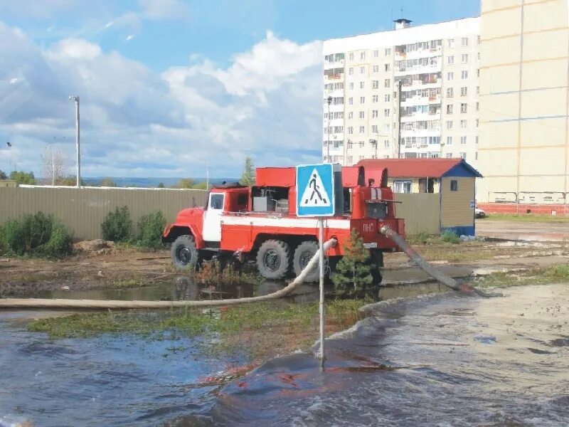 Забор воды пожарным насосом