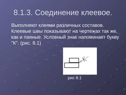 Как обозначается на чертеже клеевое соединение