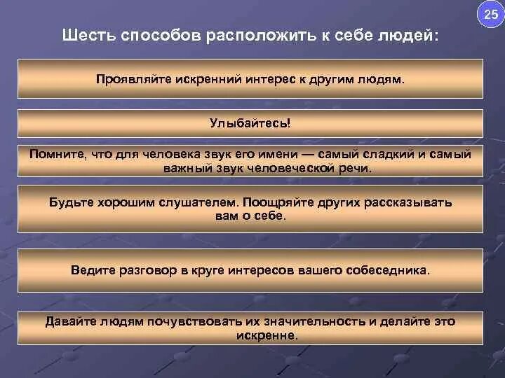 Расположить какой способ. Способы расположение к себе людей. Перечислите шесть способов расположить людей к себе. Способы располагать к себе людей. 6 Способов располагать к себе людей.