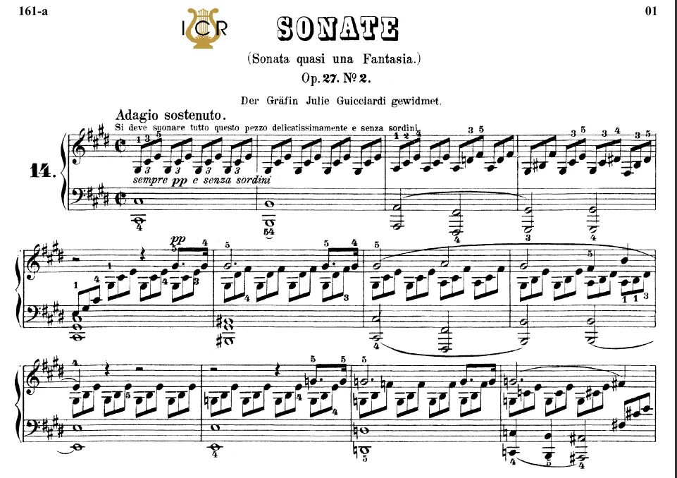 Соната 14 Бетховен. Соната для фортепиано № 14(Бетховен). Бетховен Соната № 14 Ноты. Лунная Соната Бетховена Ноты.