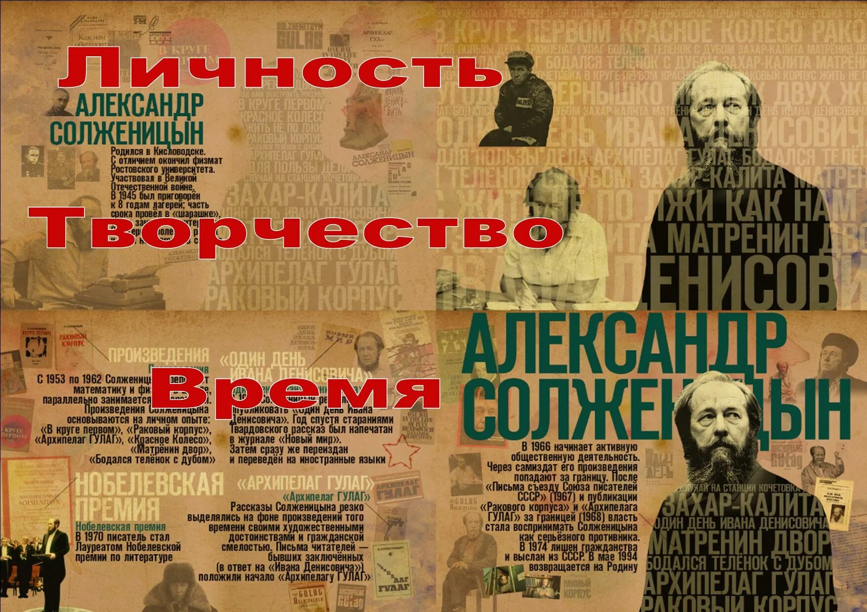 Какое произведение принесло солженицыну мировую известность. Солженицын книги коллаж.