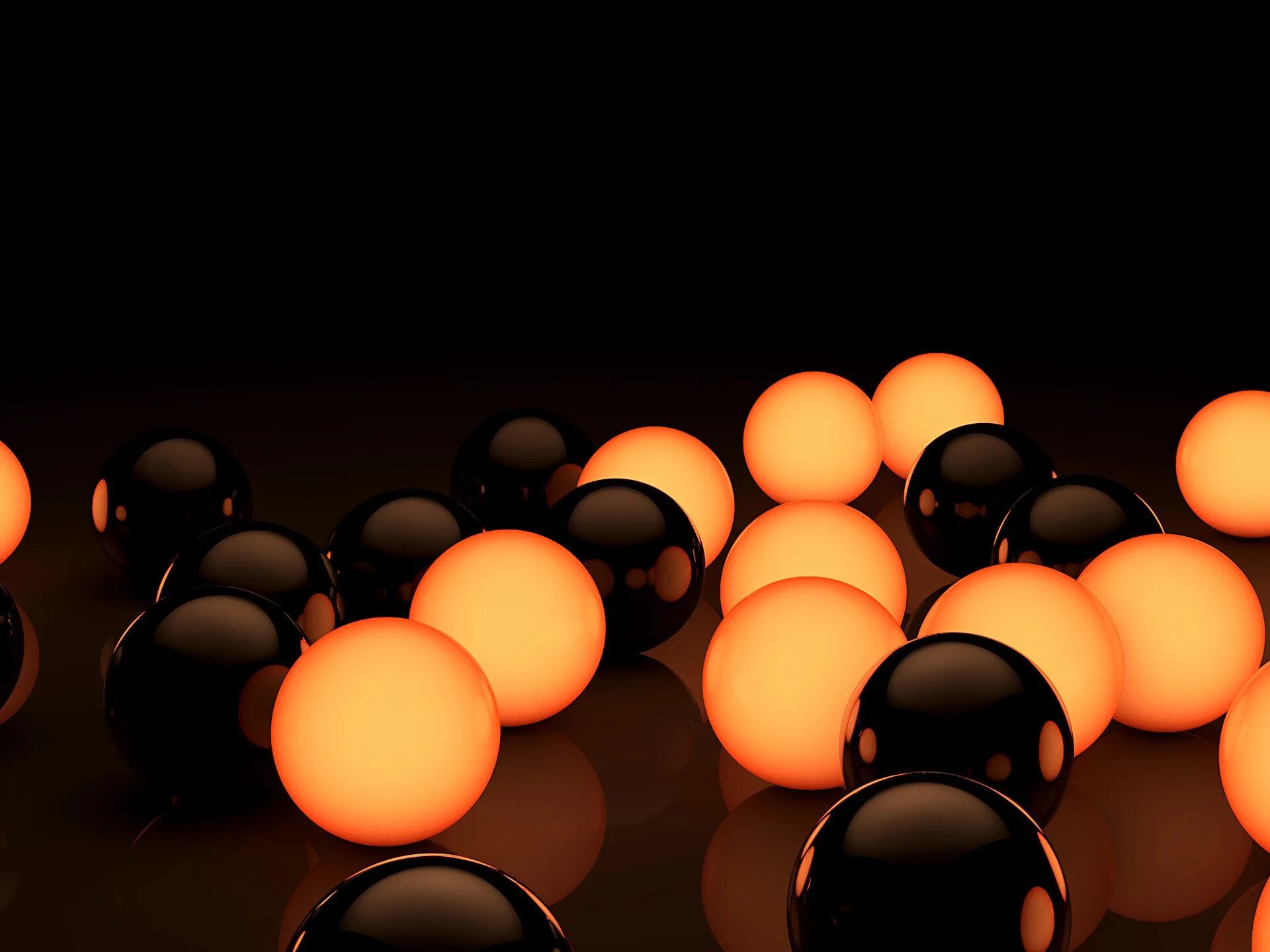 Цветные шары на черном фоне. Оранжево-черные шары. Заставка на рабочий стол шары. Шарики на темном фоне.
