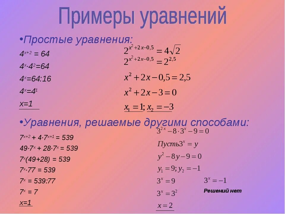 Уравнения. Простые уравнения. Решение уравнений. Легкие простые уравнения. Решение легких уравнений
