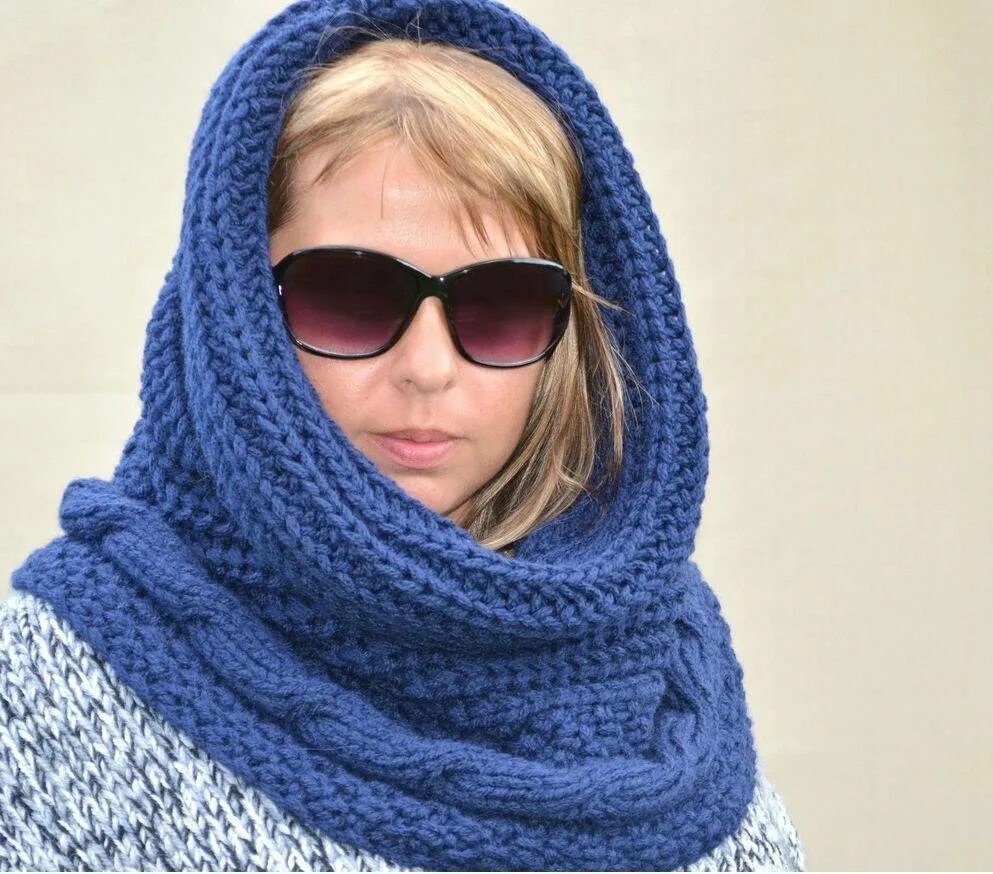 снуд полупатентной резинкой. женский хомут спицами. женский хомут спицами. шарф-снуд. шарф-снуд даймонд 21920g-35.