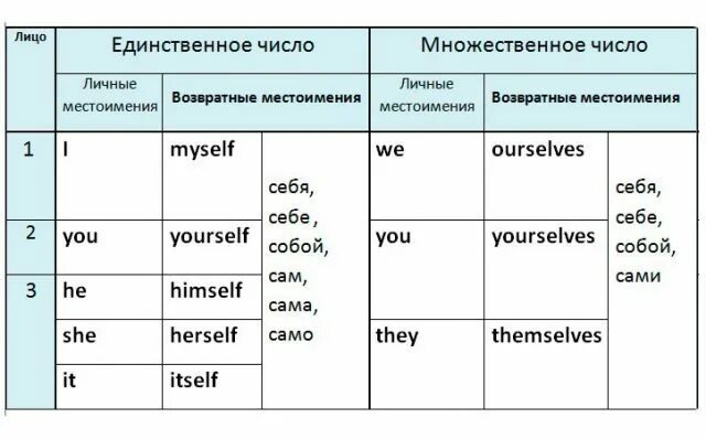 Лица местоимений английский. Местоимения множественного числа в английском. Множественное число местоимений в английском языке. Множественные местоимения в английском языке. Возвратные местоимения во множественном числе в английском языке.