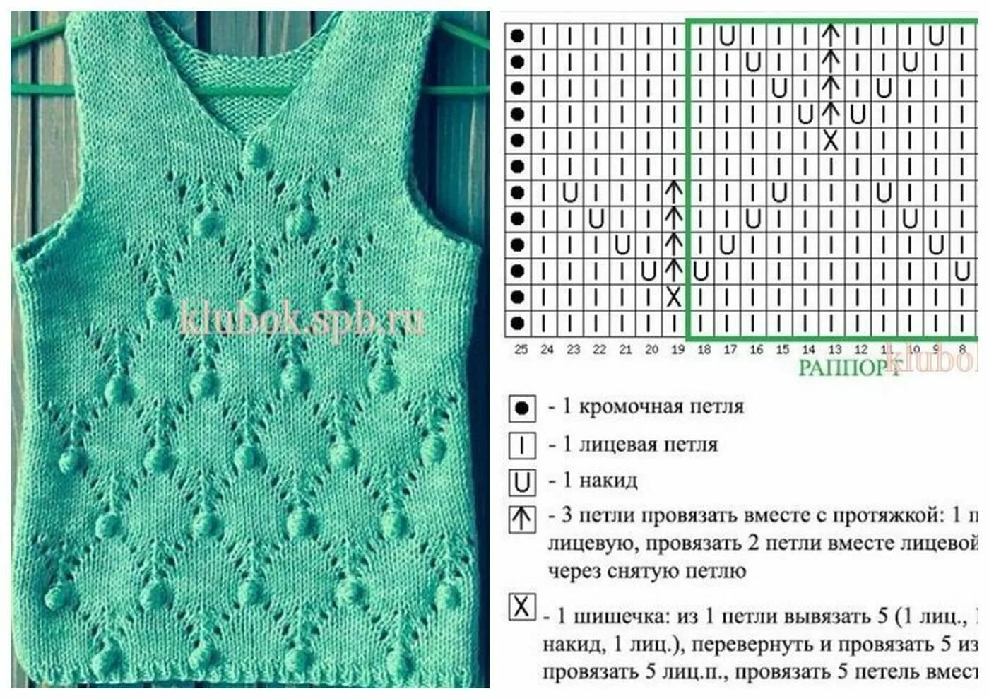 Простой и красивый узор для жилета
