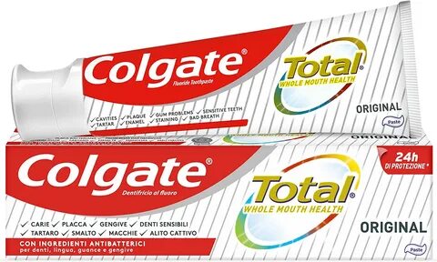 Colgate Dentifricio Total Original, Protegge dai Batteri Lingua, Guance e G...
