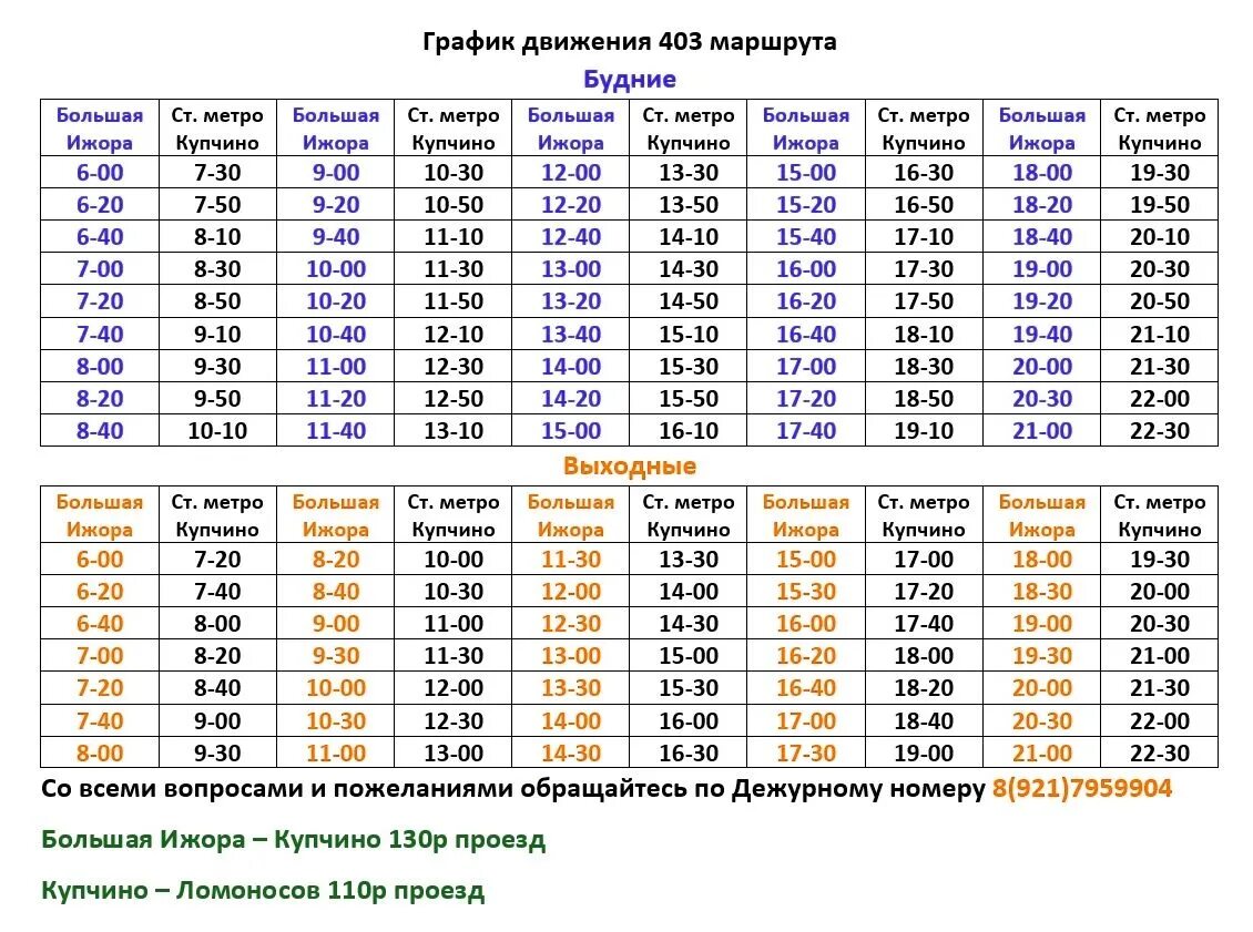 403 маршрутка сосновый бор расписание