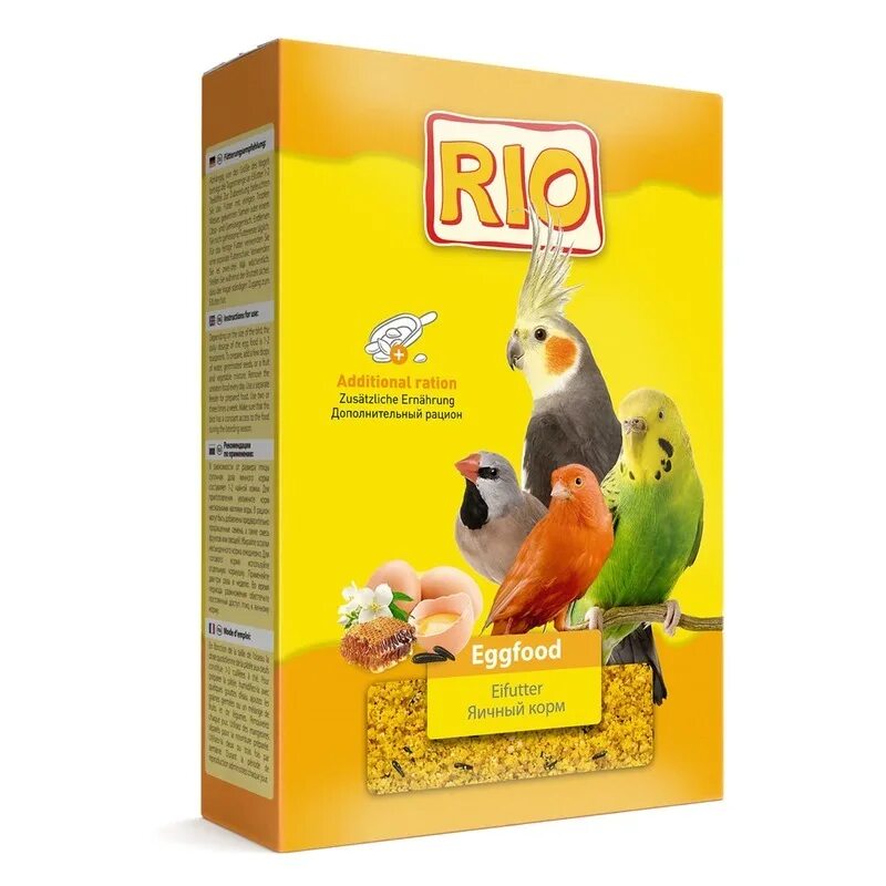 'Rio яичный корм для всех видов птиц 350г. Рио яичный корм для канареек. Rio яичный корм для средних и крупных попугаев. Яичный корм для средних попугаев Rio.