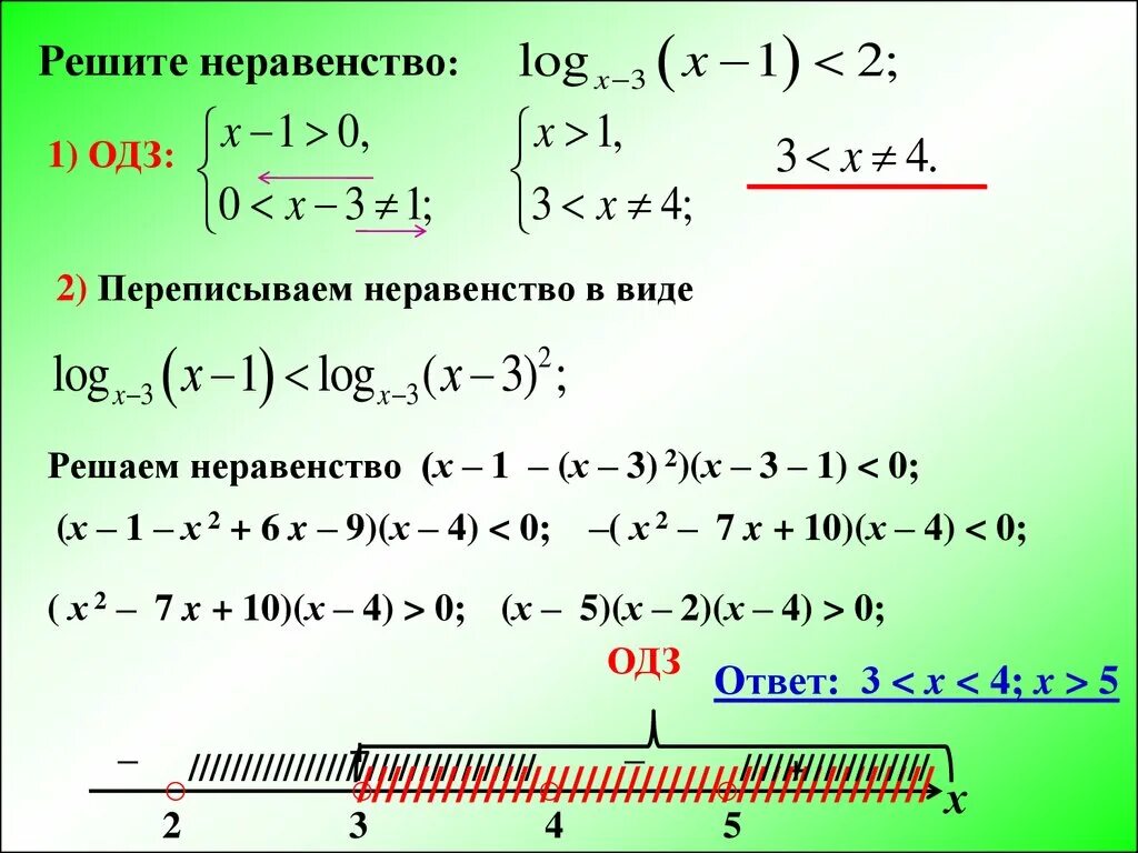 2 5х 3 неравенство. Логарифмические неравенства. Решение неравенств логарифмических на ОДЗ. ОДЗ для логарифмических неравенств. Решение неравенств с ОДЗ.