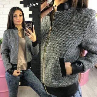 Бомбер из пальтовой ткани