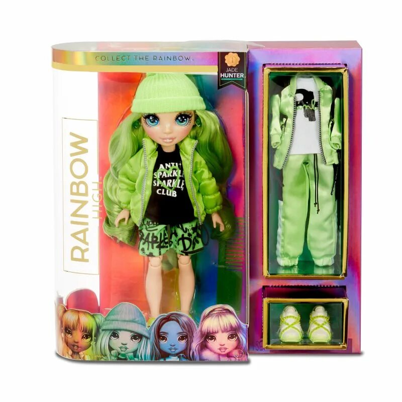 Кукла rainbow high fashion. Rainbow High 569664 кукла Jade Hunter. Куклы Rainbow High Джейд. Rainbow High зеленая кукла Jade. Рейнбоу Хай Джейд Хантер.