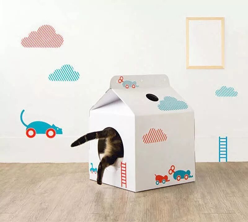 Домик из картонной коробки. Домики для котиков. Домик кота бумажный. Домик кота бумажный. Картонный домик для кошки.