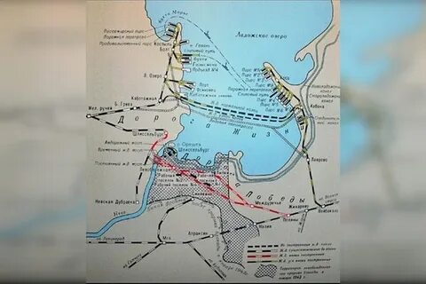Ладожское озеро дорога жизни на карте