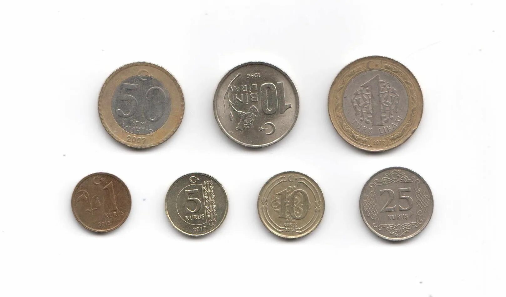 Турецкие Лиры монеты 50 Куруш. 800 Лир.