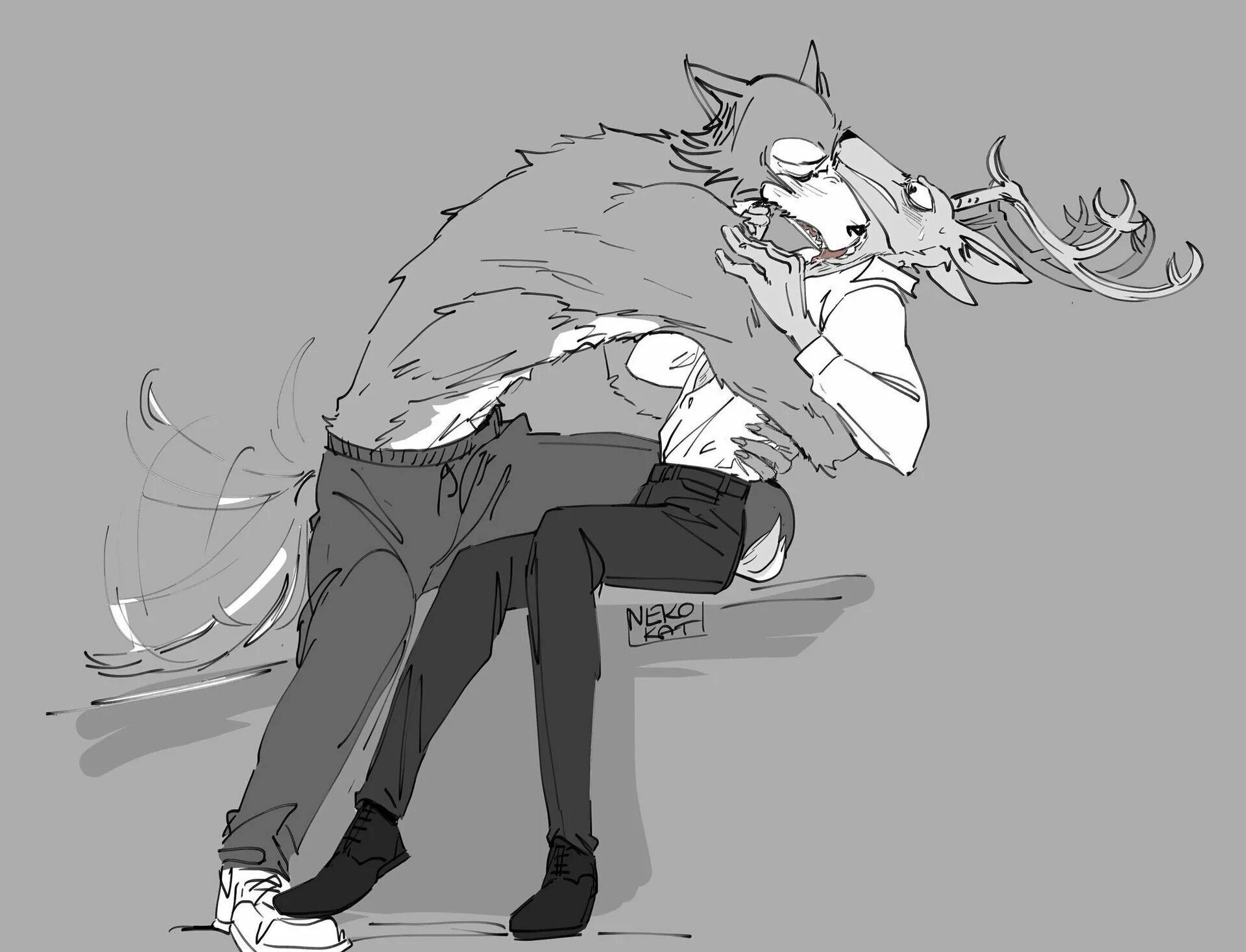 Furry манга. Beastars Legosi. Beastars Легаси и Луи. Beastars Хару\Луи арт. Легаси и Луис арт.