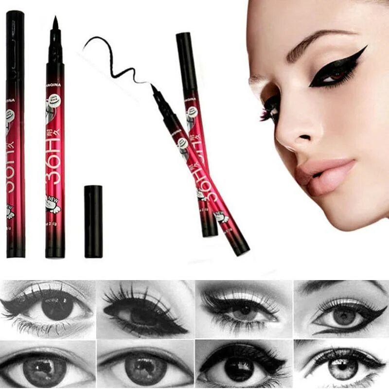 Карандаш eyeliner. 36 H Longlasting Eyeliner Black Pen. Подводка д/глаз водостой.фломастер Art make-up черная (4 мл)218 LMKKEYEPEN. Водостойкая подводка для глаз RPK Waterproof Eyeliner. Подводка карандаш для стрелок.