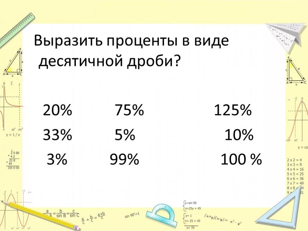 Математика урок проценты. Примеры с процентами. Проценты в десятичную дробь. Проценты 5 класс. 5 Класс проценты в числа.