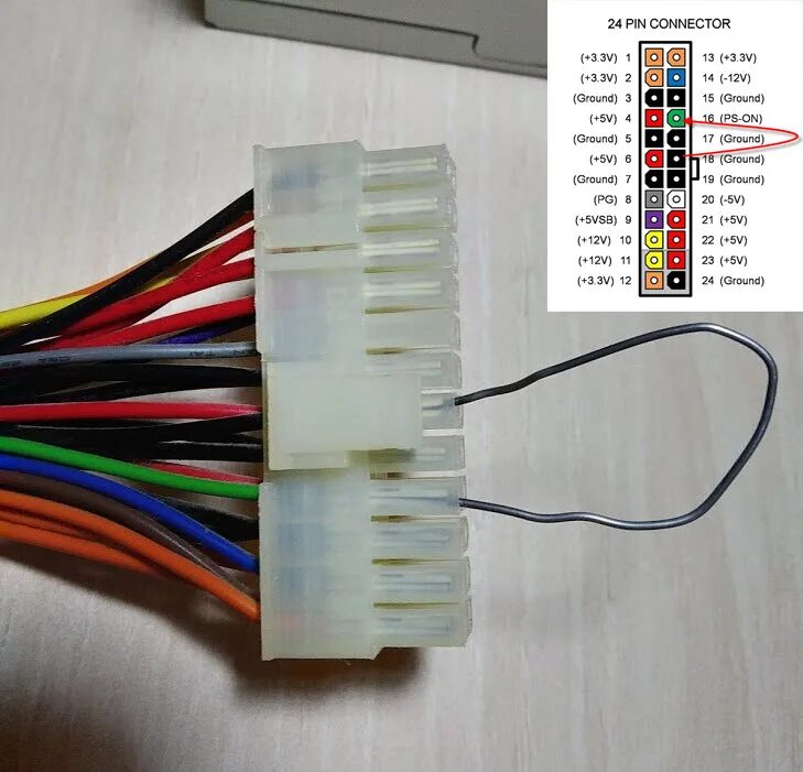 24pin зеленый провод. 24 Пин разъем зелёный и черный провод. Перемычка разъем блока питания компьютера. Блок питания компьютера зелёный перемычка. Проверка источника питания