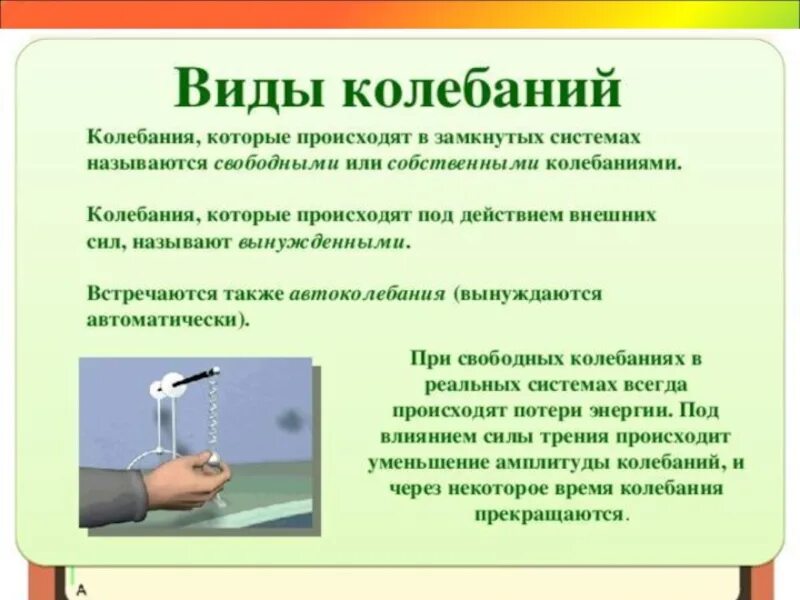 Почему происходят колебания. Виды колебаний. Колебания виды колебаний. Какие колебания называют собственными. Свободными называются колебания которые происходят.