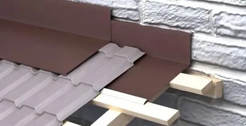 Монтаж планки примыкания кровли