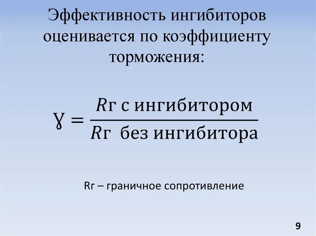 Эффективность ингибитора