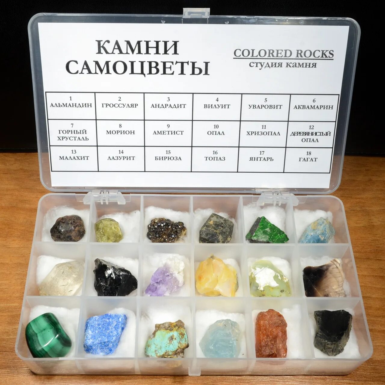 Набор минералов Самоцветы 15. Natural Gemstones (набор камней-самоцветов), упаковка 20 камней.. Набор минералов подарочный. Набор камней самоцветов для детей. Набор самоцветы