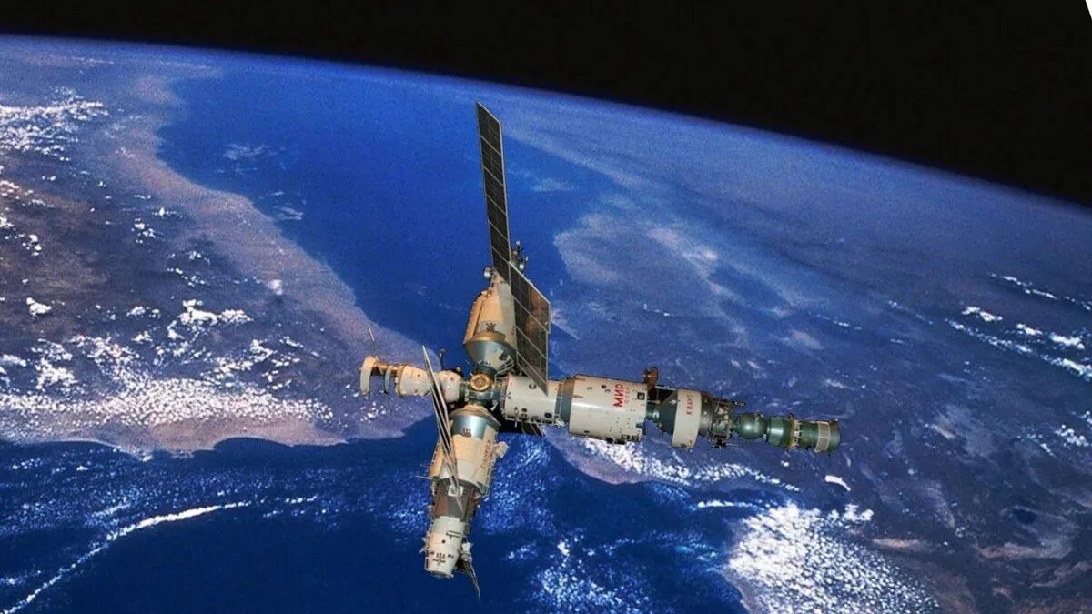 Орбитальная станция мир 1986. 1986 Запущена Советская орбитальная станция «мир». Базовый модуль орбитальной станции мир. Первая многомодульная орбитальная станция («мир»).. Станция мир 1