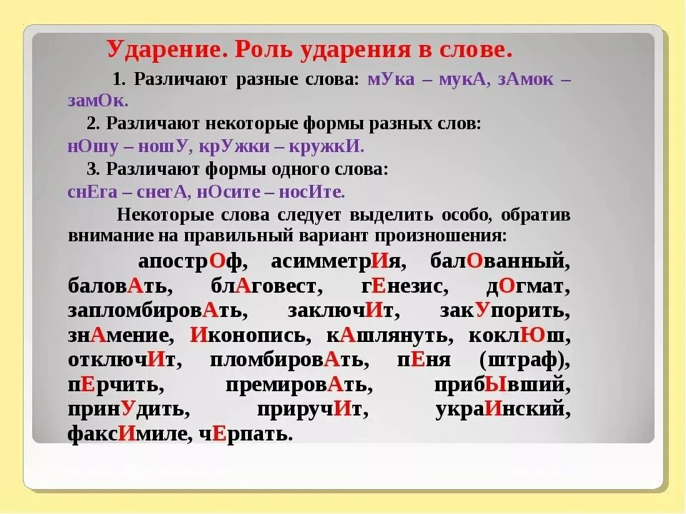 Устал ударение. Ударения в словах. Ударные слова. Слог ударение. Правильное ударение в словах.