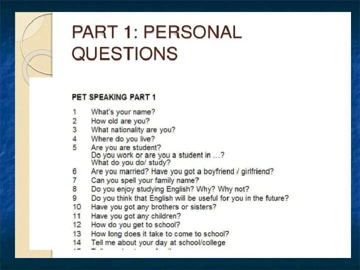 A2 questions