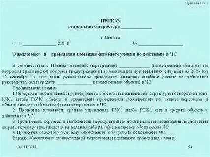 Приказ о проведении аудита