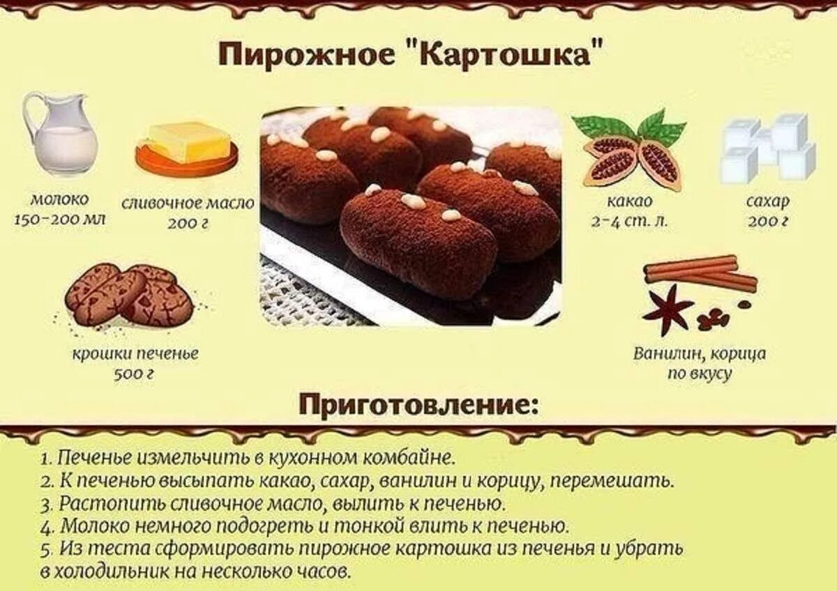 Рецепт приготовления пирожных. Рецепт пирожного картошка. рецепт пирошеного картошка. рецепт кондитерской картошки. рецепт пирожное картошка в домашних условиях.