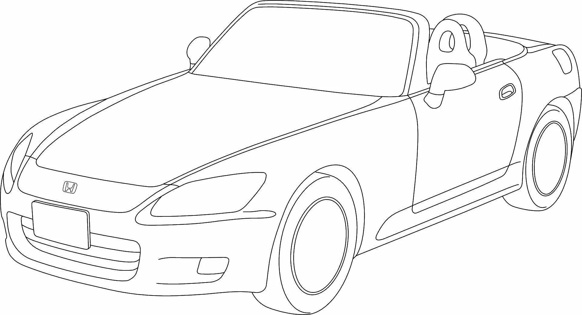 Нарисовать черную машину. Honda s2000 раскраска. Хонда с2000 рисунок. Раскраска Хонда с2000. Машины для рисования.