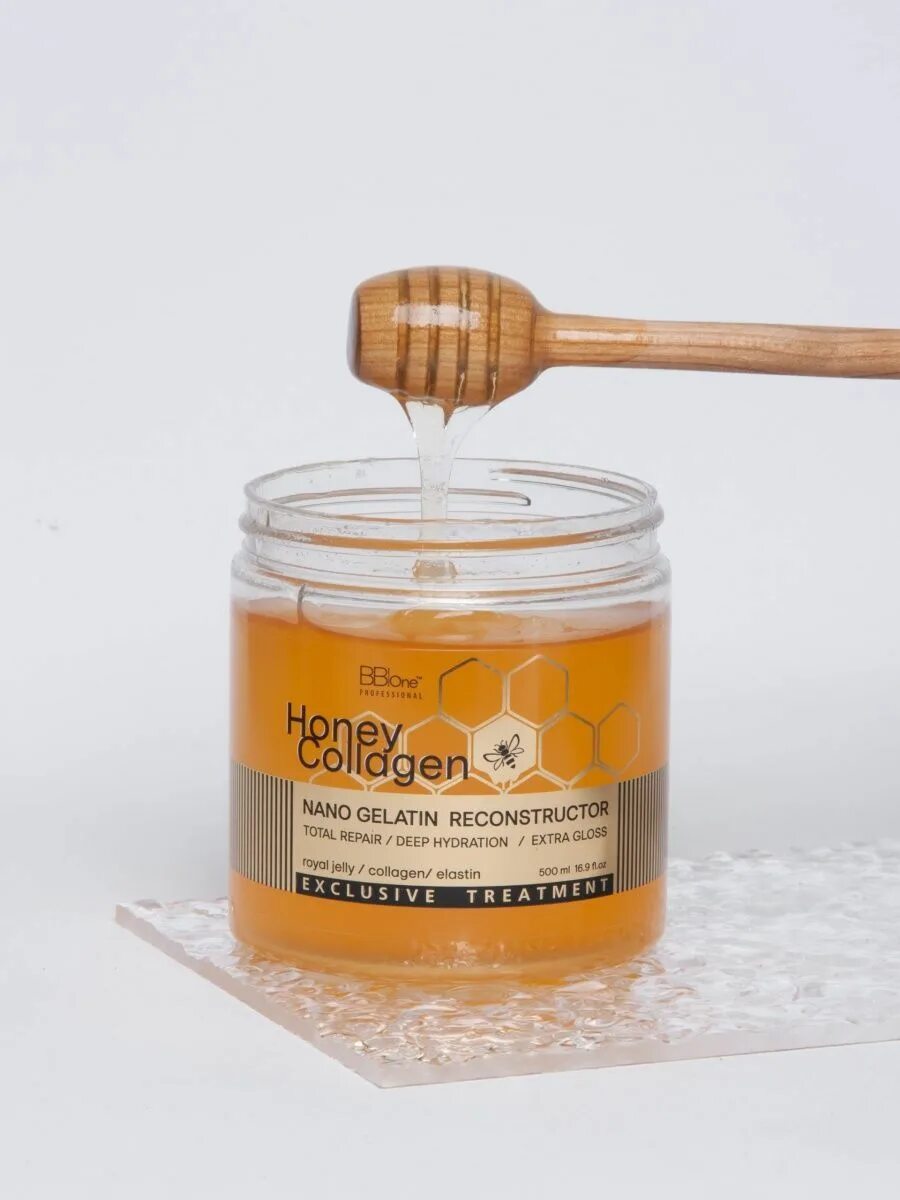 Медовый коллаген для волос. Honey Collagen Nano gelatin Reconstructor 500 мл. Маска-реконструктор волос 10 в 1, 500 мл. BB one Honey. Honey для волос