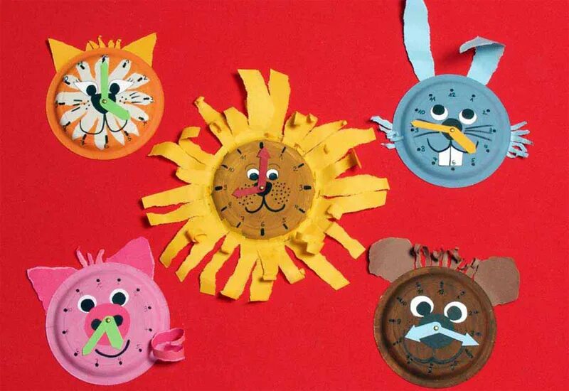 поделка часы. поделки на тему часы. часы аппликация для детей. часы из картона в школу. поделка в садик часы.
