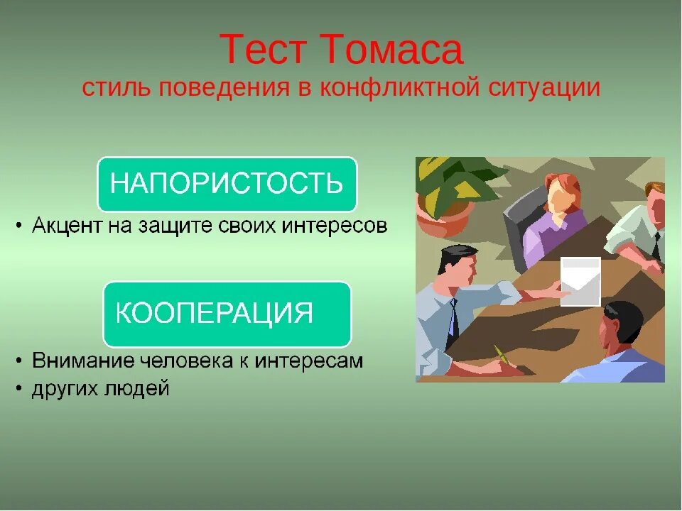 Поведение в конфликте тест Томаса. Опросник поведение в конфликтной ситуации. Методика конфликтов томаса