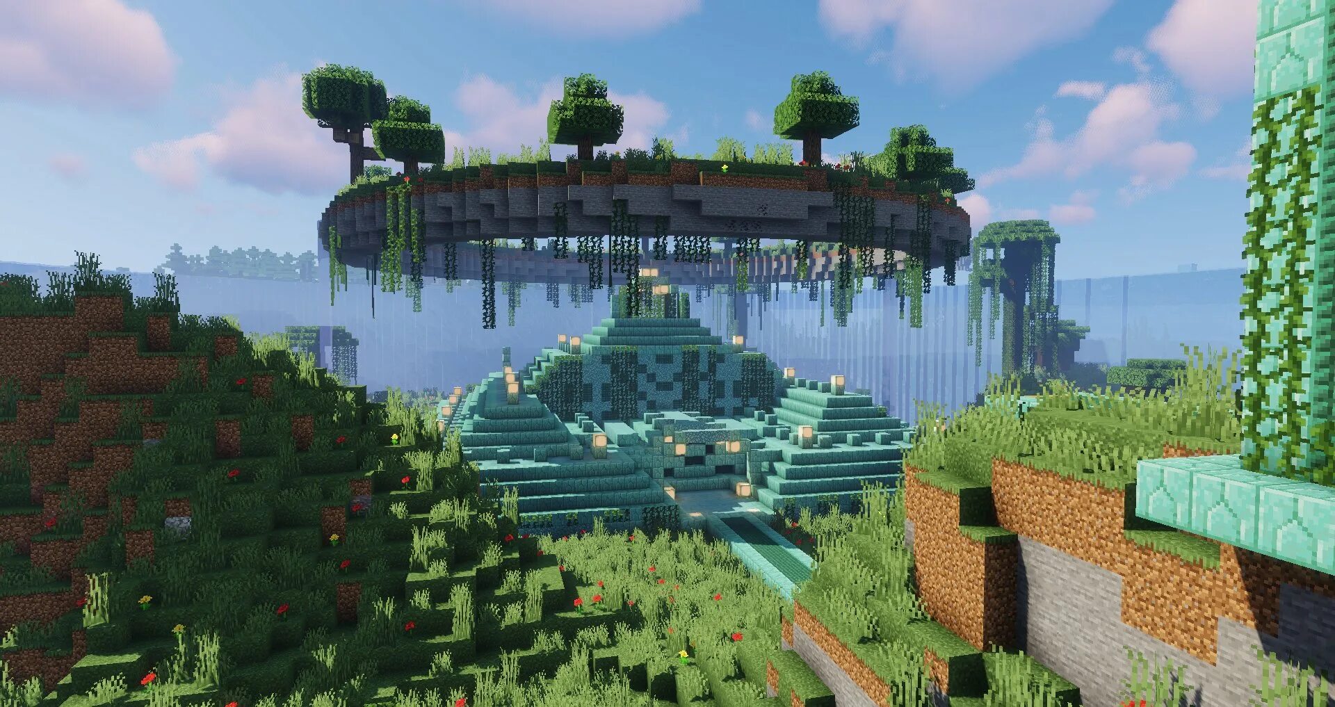 Better ocean monuments. Ocean monument. minecraft ocean monument. красивые монументы в майнкрафт. монумент заросший.