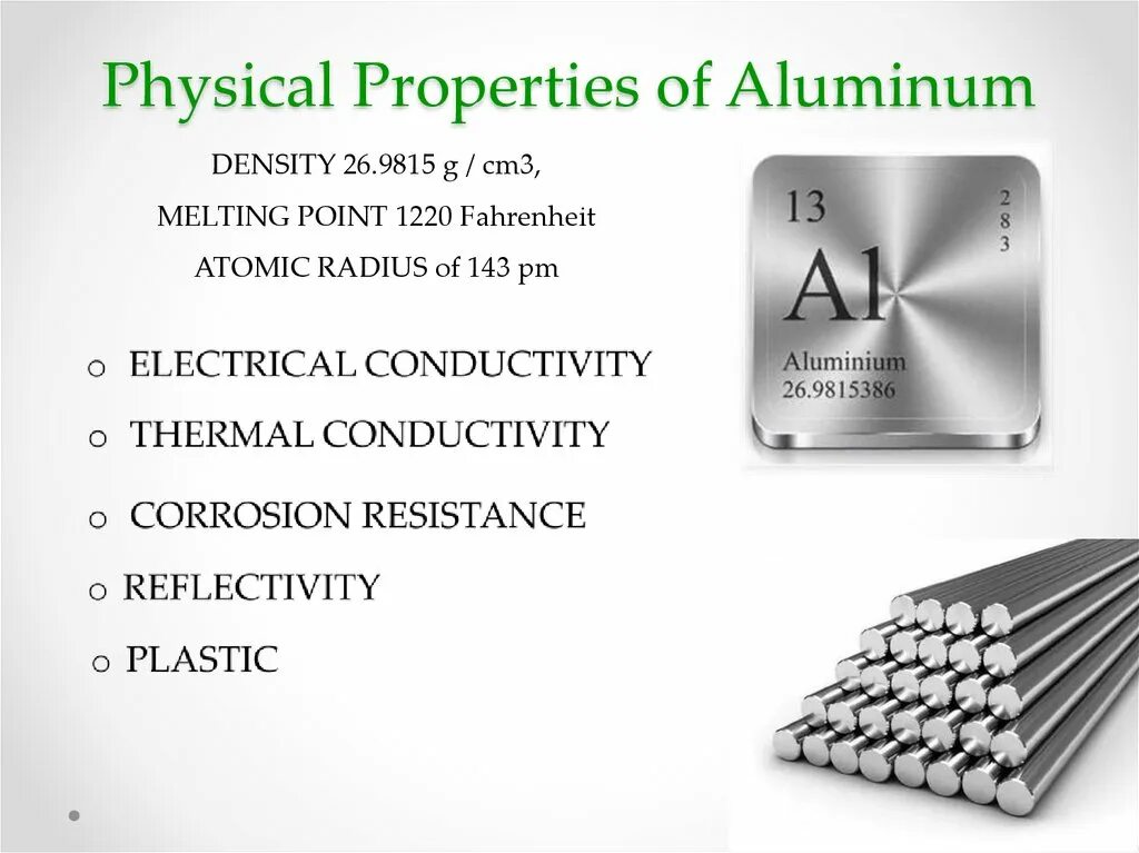 Properties of aluminum. Properties of aluminum. Properties of alloys. Chemical properties of aluminum. Properties of aluminum.