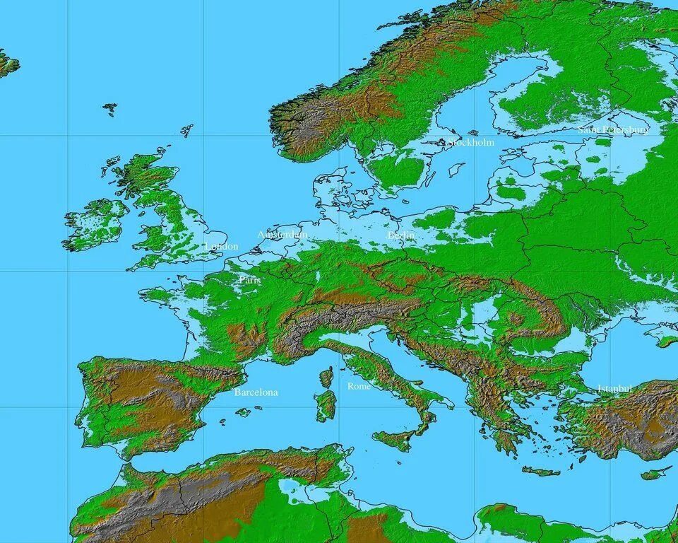 Страны выше уровень моря