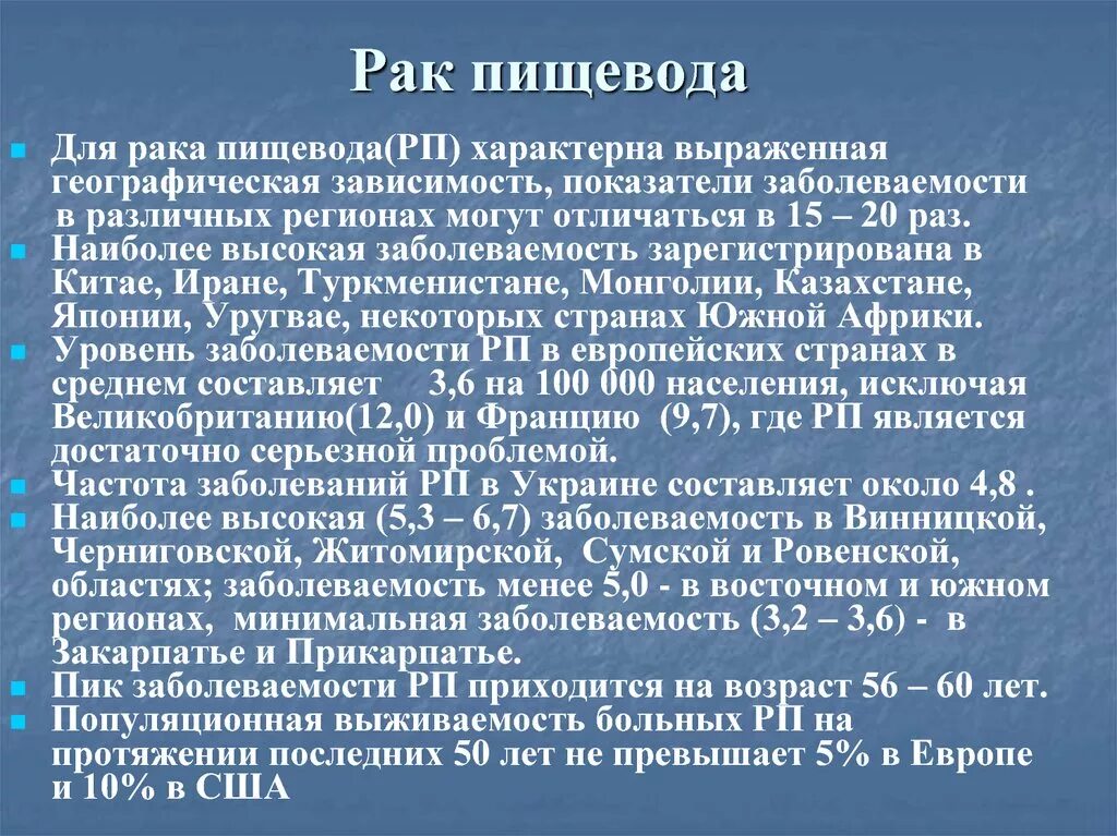 Анализ пищевода