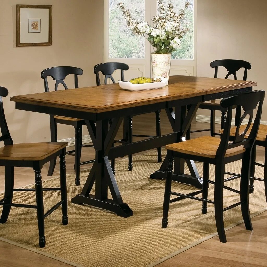Table for four. Masa. fress masa. tall table kitchen. black kitchen table top.