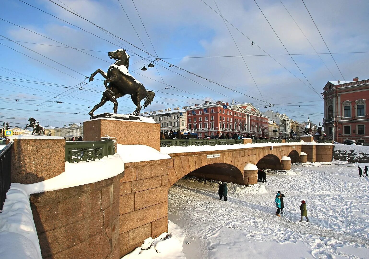 Аничков мост через какую реку. Аничкин мост в Санкт-Петербурге. Аничкин мост в Питере. Мост через Фонтанку на Невском проспекте.