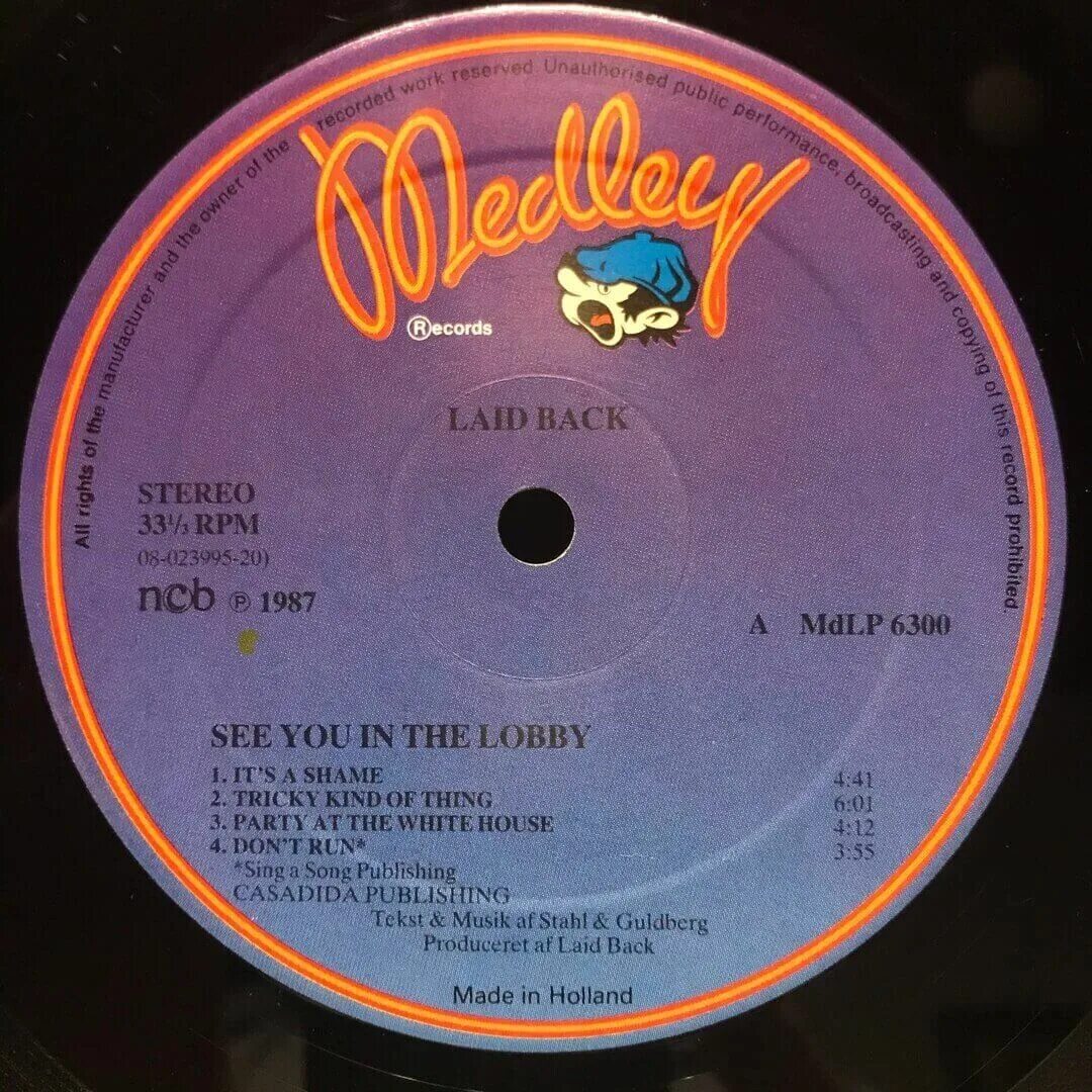 Laid back - see you in the Lobby (1987). Laid back 1985 Play it straight LP. Sunshine Reggae 1982. Laid back 1985 Play it straight CD.