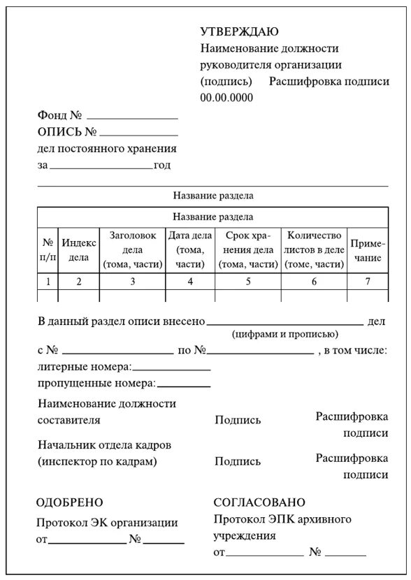 Организация постоянного хранения документов. Опись дел по личному составу для сдачи в архив. Опись передачи дел в архив организации. Опись дел временного хранения свыше 10 лет. Годовой раздел сводной описи дел постоянного хранения.