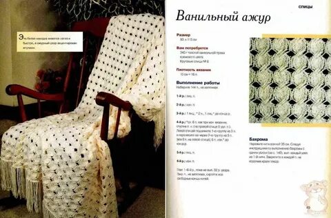 Описание вязания пледа