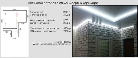 Рассчитать размер потолка