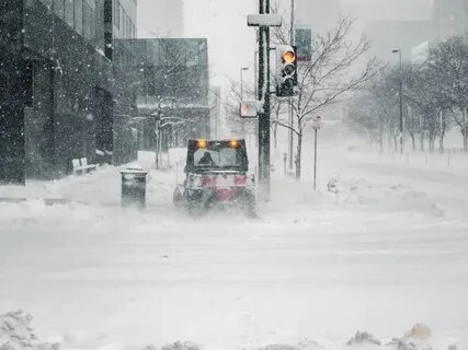 Во время сильного снегопада